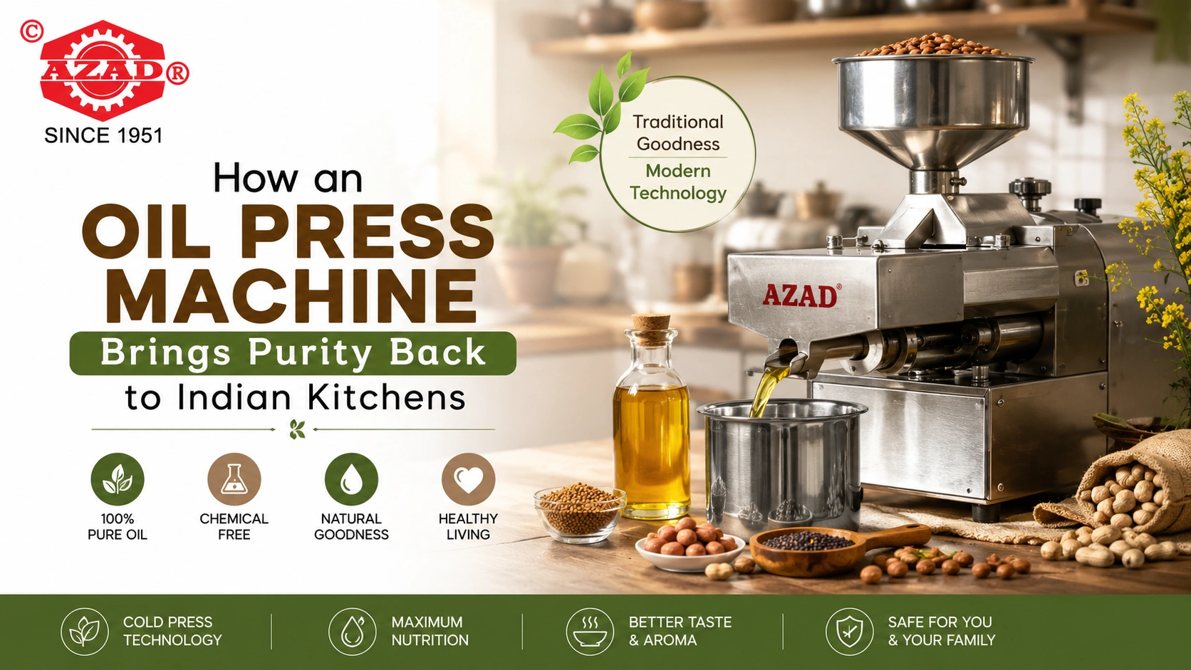 Read more about the article How an Oil Press Machine Brings Purity Back to Indian Kitchens